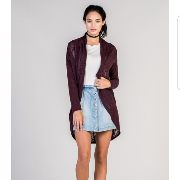 Sweaters - Wine open front sweater
